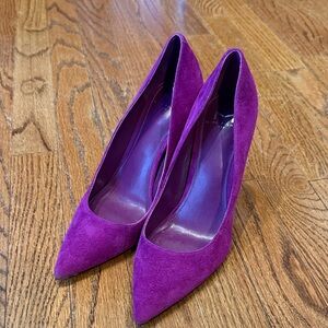 Marc Fisher Suede Pointed-Toe Pumps in Vibrant Purple